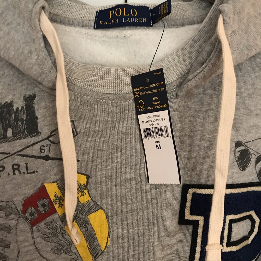 NWT Polo Ralph Lauren Graphic Fleece Hoodie - Picture 7 of 8